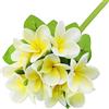 Boerni 3 pezzi di Fiore Falso Viola, tocco realistico in lattice, finto bouquet Hawaii Ray Frangipani, stelo con gemme e foglie per fai da te, artigianato, matrimonio, festa estiva, decorazione per la