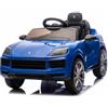 Beneo Motors Macchina elettrica per bambini Porsche Cayenne 12V con trazione posteriore - Con licenza ufficiale (posto singolo), blu, batteria al litio, sedile largo, assi con sospensioni, telecomando 2,4 GHz