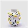 EDG Enzo De Gasperi Vaso Limoni Anfora H 26 Cm D 22 Cm Bianco e Giallo