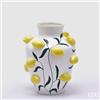 EDG Enzo De Gasperi Vaso Limoni Anfora H 31 Cm D 26 Cm Bianco e Giallo