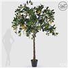 EDG Enzo De Gasperi Limone Anti-UV x31 con Vaso Pianta Artificiale H 270 Cm Verde Giallo