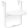 Relaxdays Tavolino Pieghevole per Balcone, Salvaspazio, Tavolo da Appendere Ringhiera, PxL 60x40 cm, Simil Rattan,Bianco
