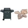 Campingaz 2 Series D Barbecue a Gas Serie 2 Classic EXS Vario a 2 fuochi, Potenza 7,5 kW, Griglia e Piastra in ghisa, 1 Tavolo Laterale, 10 Litri, Nero/Grigio & Roccia Lavica, 3kg