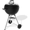 Weber Barbecue a carbone Bar-B-Kettle 47 cm con supporto e ruote | BBQ classico in acciaio smaltato antiruggine, termometro, raccogli-cenere, superficie cottura 1548 cm², nero