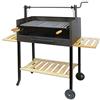 EL ZORRO IMEX EL ZORRO 71505 Barbecue con Ruote elevatrici e griglia zincata 135 x 75 x 42 cm, Colore: Nero