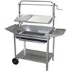 EL ZORRO IMEX EL ZORRO 71766 - Barbecue in Acciaio Inox con griglia, Sollevatore, Ruote e vassoi, Grigio, 124 x 50 x 140 cm