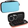 Konix Borsa di trasporto e protezione Carry Bag per Nintendo Switch 2 - Tasca in rete per accessori - 8 scomparti per giochi - Azzurro e rosso chiaro