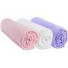 Easy dort Lot de 3 Draps housse Coton pour lit Bébé 40x80 / 40x90 - rose blanc parme