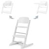 CYBEX Set Seggiolone IRIS Oro 3in1, Crescere con il Bambino, 6 Mesi - 99 Anni, Incl. Set Bambino e Vassoio, Legno di Faggio/Plastica, Tutto Bianco