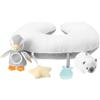 Nuby Cuscino Tummy Time Interattivo Stimolante, 0+ Mesi, Pinguino | Cuscino di supporto per sviluppo sensoriale e motricità fine, peluche con massaggiagengive e specchio sicuro per neonati