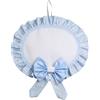 Filet - Fiocco Nascita Ovale, Inserto in tela Aida da Ricamare, Realizzato in cotone, Made in Italy, 33x36 cm, Colore Azzurro