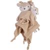 DODO D'AMOUR - Doudou Quadrato Genitore E Bambino - Cerbiatto - 053050 - Beige - Doudou - Nascita - Peluche - Bambino - Rassicurante - Morbido - Lavabile - 29 cm x 22 cm - A Partire da 0 mesi