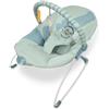 Asalvo MUMMY - Amachita musicale dalla nascita, Balancin per bambini, pieghevole compatto, reclinabile con una sola mano, movimento naturale, arco con giocattoli, facile da pulire, cocco Celeste