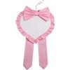 Filet - Fiocco Nascita Neonata a Forma di Cuore in Tela Aida da Ricamare, Realizzato in Cotone Tinto Filo Vichy, Made in Italy, Colore Rosa