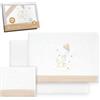 Interbaby - Set di lenzuola per lettino 60 x 120 cotone 100% | lenzuolo per lettino in flanella, caldo, morbido, con lenzuolo con angoli, piano di lavoro e federa per cuscino | ideale per l'inverno |