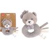 DODO D'AMOUR - Doudou Sonaglio - Orso - 053935 - Grigio - Doudou - Nascita - Peluche - Bambino - Rassicurante - Morbido - Lavabile - 13 cm x 10 cm - A Partire da 0 mesi