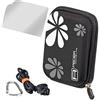 Pedea - Custodia con pellicola protettiva per display per Panasonic Lumix DMC-3D1, GF3, SZ1, FS45, LX3, TZ10, colore: Nero/Bianco