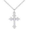U7 Collana Donna Croce con Zirconi+ Catena Acciaio 45+5 cm, 3 Taglie Colori | Collana croce donna con Zirconi 5A+, ciondolo croce in rame placcato platini/oro 14K/oro rosa, regalo per donna mamma amica