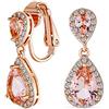 Bling Jewelry Bridal Cubic Zirconia Simulazione Pietra Preziosa AAA CZ Halo Pendenti Goccia Pendenti Goccia Lampadario Clip On Orecchini Per Donne Argento Rosa Placcato Oro In Nero Viola Blu Rosso Rosa Verde Chiaro