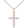 U7 Collana Donna Croce con Zirconi+ Catena Acciaio 45+5 cm, 3 Taglie Colori | Collana croce donna con Zirconi 5A+, ciondolo croce in rame placcato platini/oro 14K/oro rosa, regalo per donna mamma amica