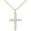 U7 Collana Donna Croce con Zirconi+ Catena Acciaio 45+5 cm, 3 Taglie Colori | Collana croce donna con Zirconi 5A+, ciondolo croce in rame placcato platini/oro 14K/oro rosa, regalo per donna mamma amica