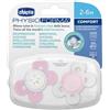 CHICCO (ARTSANA SpA) Chicco Succhietto Comfort Girl Silicone 2-6 Mesi, 2 Pezzi