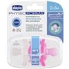 CHICCO (ARTSANA SpA) Chicco Gommotto Physio Silicone Bimba 6-12 Mesi 2 Pezzi - Succhietti per Bambina