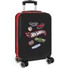 Safta | Valigia da cabina da 50,8 cm Hot Wheels, rigida in ABS+PC, 4 ruote doppie girevoli a 360°, lucchetto di sicurezza, interno foderato con tasca in rete e divisore, misure 34,5 x 20 x 55 cm