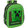 safta | Zaino scolastico Minecraft 3D TermoconFormada, Design Creeper Verde e Nero, Spallacci Imbottiti Ergonomici, Tasca Laterale Portaborraccia, Maniglia Superiore, Ritorno a Scuola,