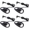 YUEHISY Cuffia Auricolare a Forma di D, Auricolare Laterale Singolo da 3,5 Mm, Driver da 23 Mm, Cavo Rinforzato, Spina a L, Pieghevole per Conferenze con Guida Turistica (4PCS)