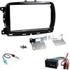 Sound Way Kit Montaggio Installazione Autoradio, Mascherina 2 DIN con Supporti di Montaggio, Adattatore Antenna, Cavo Connettore ISO compatibile con Fiat 500 / Abarth (Type 312MCA)