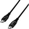 LogiLink CU0181 - Cavo di connessione USB 2.0 Type-C (maschio/maschio) con chipset E-mark, PD (PowerDelivery) e display OLED, lunghezza: 1 m