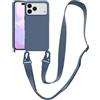 VooDirop Custodia per iPhone 18 Pro Max, con cordino rimovibile, in nylon, antiurto, in silicone, con cordino regolabile per appendere