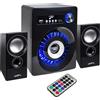 Audiocore Altoparlante multimediale Bluetooth Subwoofer Telecomando Illuminato PMPO 280W AUX USB Bluetooth scheda SD Radio LED Mp3