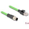 Delock - Cavo di rete - da M12-D (M) a RJ-45 (M) a 4 pin - 5,0 m - 6,5 mm - SF/UTP - senza gancio - verde (80429)