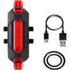 PARENCE. Luce posteriore LED ricaricabile USB per bicicletta - 4 modalità di illuminazione - Luce Rossa IP44 con attacco elastico - Luce posteriore per bicicletta, mountain bike e scooter