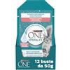 PURINA ONE HYDRALIFE Per Idratazione Gatti Adulti, 12 Bustine da 50g | Alimento Complementare per gatti Adulti insaporito con Salmone