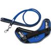 Julius-K9 IDC Powair Bundle - Pettorina IDC Powair, Taglia: S/Mini, Blu + Guinzaglio IDC Powair, Taglia: 1,2 m con maniglia e moschettone piccolo, Blu