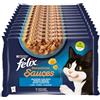 FELIX Sensations Cibo Umido per Gatti Adulti in Salsa con Salmone e Sardine 48 Buste da 85g
