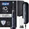 Oral-B iO Series 9 Luxe Edition - Spazzolino elettrico, 7 modalità di pulizia, cura dentale, display a colori, custodia di ricarica e borsa di bellezza, nero onice