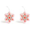 martini SPA - Xmas Collection - Spugna a forma di fiocco di neve in poliuretano con cordino, colore rosso e bianco, 12.7x11x2.8cm, 22g, 1 unità - MADE IN ITALY - (Confezione da 2)