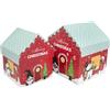 Idena 30483 - Scatola regalo con coperchio, 2 pezzi di dimensioni diverse, casa di Natale come scatola