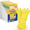 Spontex Multi Use, 12 paia di guanti per uso domestico con protezione freschezza e lattice naturale FSC, interno floccato di cotone, taglia L (12 x 1 paio)