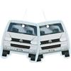BRISA VW Collection - T5 T6 Bus Pulmino Profumatore Auto Set da 2 | Volkswagen Deodorante Auto da Appendere, fragranza a lunga durata per campeggio, casa, Frontale Bus, New Car/Grigio Argento
