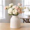 hjn Vaso bianco in ceramica per decorazione domestica, vaso da fiori per centrotavola, vaso da tavolo moderno, vaso bohémien, per accenti decorativi/soggiorno/libreria/caminetto, struttura bianca