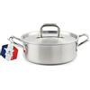 LAGUIOLE, Forno olandese Triplex 28 x 11 cm Triplex Acciaio inox 304/alluminio/430, capacità 6 litri, compatibile con tutte le fonti di calore compresa induzione, facile pulizia, colore argento