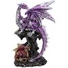 Nemesis Now Hatchling Protection Dragon And Dragonling - Statuetta dei Genitori, Viola, 15,2 cm