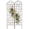 Relaxdays Grigliati per Rampicanti, Set da 2, Supporti in Metallo per Piante Tralicci a Incastro, 220x52x2 cm, Marrone