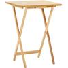 PREMIER Housewares 2401328 Tavolo Pieghevole, in Legno Naturale, 65x49x39 cm