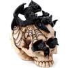 Puckator Teschio Decorativo Infestato da Pipistrelli - Scultura in Resina Ornamentale - Statuetta Accessorio Gotico per Casa e Halloween